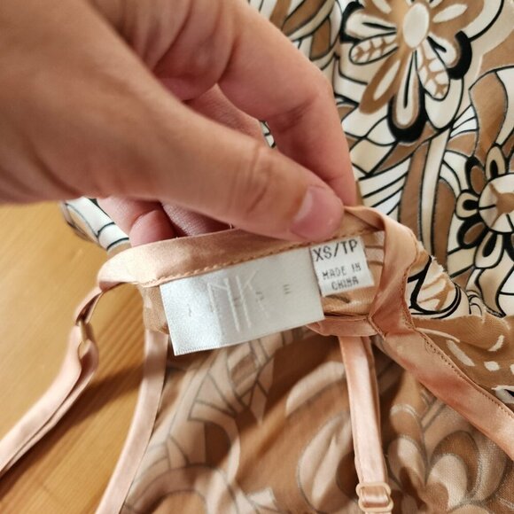 NK Imode Silk Blend Maxi Slip Dress Brown Floral Neutral - Picture 5 of 13